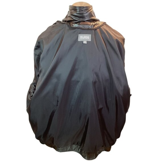 Wilsons Leather Moto Bomber Mens 3X Genuine Leather Jacket Wool Thinsulate Insul - Picture 10 of 16